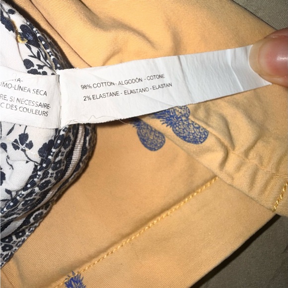 Used Denim & Flower Yellow Pineapple Embroidered Men's Shorts - Picture 3 of 3